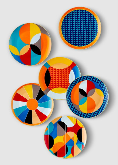 Hermia Juego de Platos de Servicio DNR0078 de 6 piezas en Multicolor